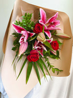 Roses and Pink Lillies Bouquet