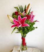 Roses and Pink Lillies Bouquet
