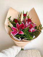 Roses and Pink Lillies Bouquet