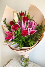 Roses and Pink Lillies Bouquet